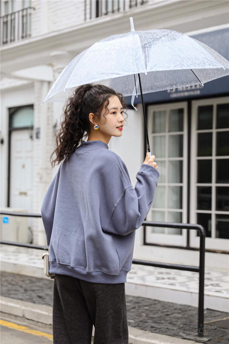 潮流可爱不带帽子的卫衣女加绒加厚秋冬新款衣服女初中高中学生少女生