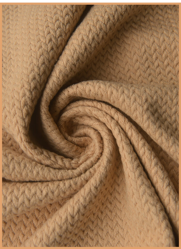 新品毛线布面料淡米黄箭头人字纹毛线布料保暖大衣外套曲裾原创汉服装