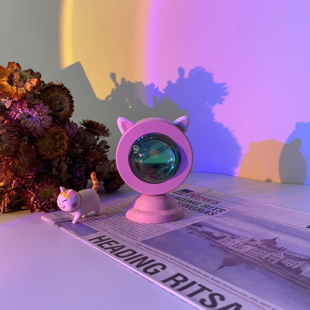 日落灯氛围夕阳灯拍照摄影艺术黄昏日不落地网红落日灯投影彩打光夕阳