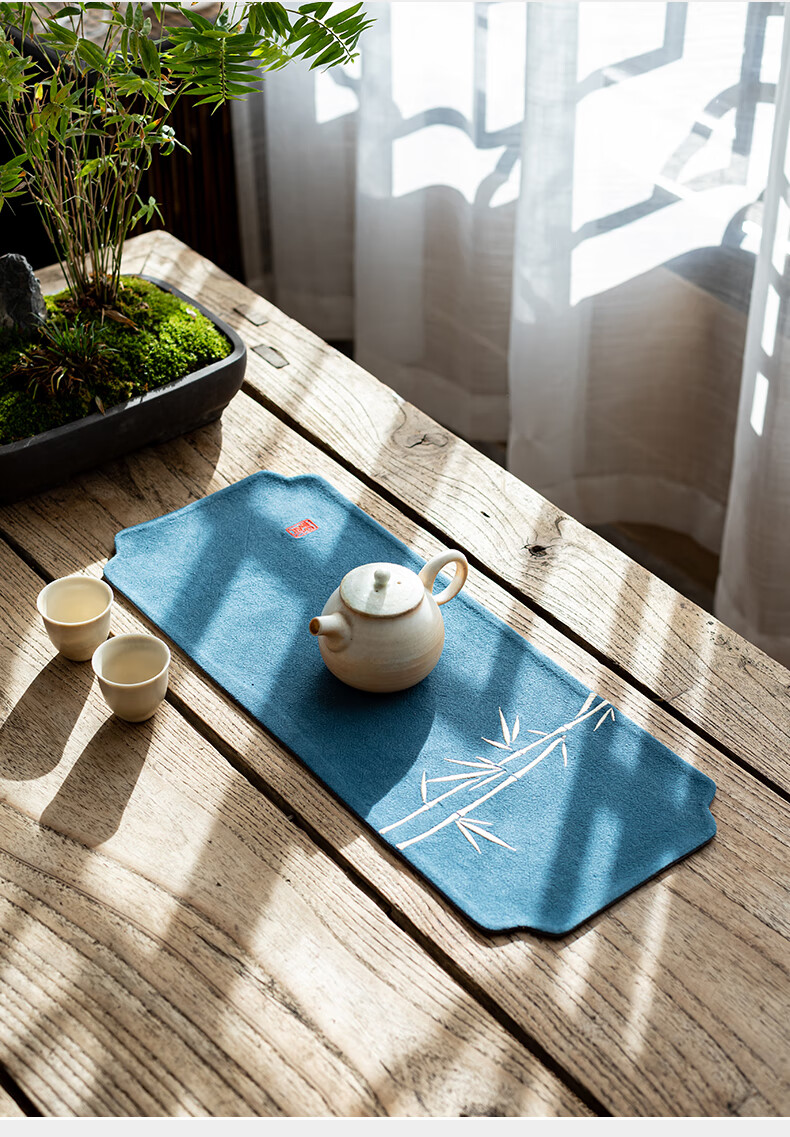 5 cm杯垫 (两个装) 品牌: 钰伶 商品名称:茶桌布垫中式简约棉麻小茶席