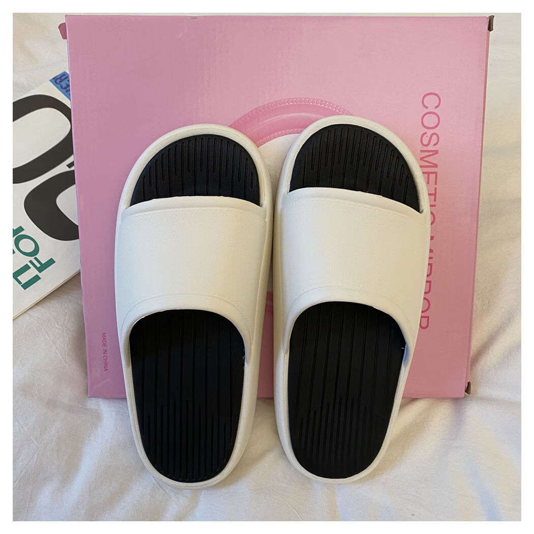 徐阿龙踩屎感拖鞋女夏季外穿厚底时尚软底凉拖新款运动拖鞋米深夜黑