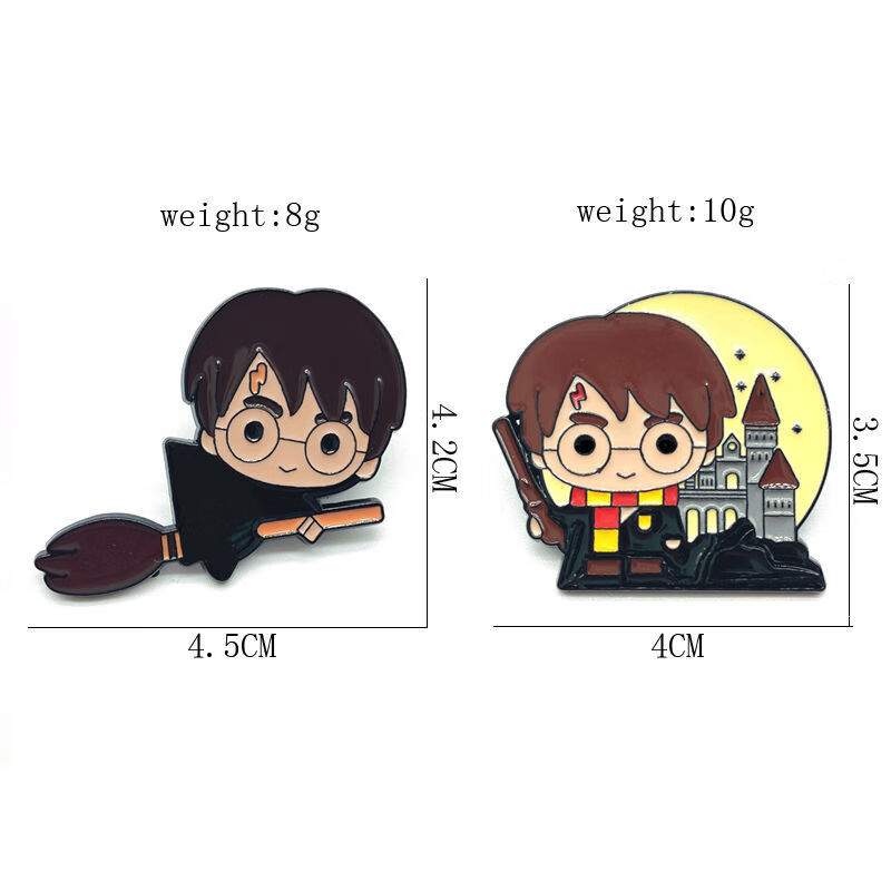 哈利波特徽章人物 创意动漫电影吧唧特胸针魔法扫帚月光城堡哈利波特