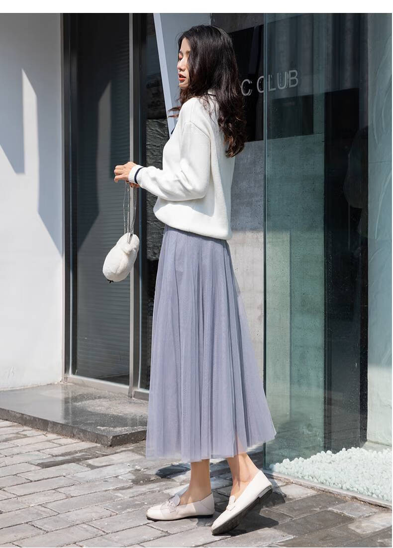 半身裙女夏春秋中长款百褶裙2020新款春季a字裙长裙子半截裙百搭仙气