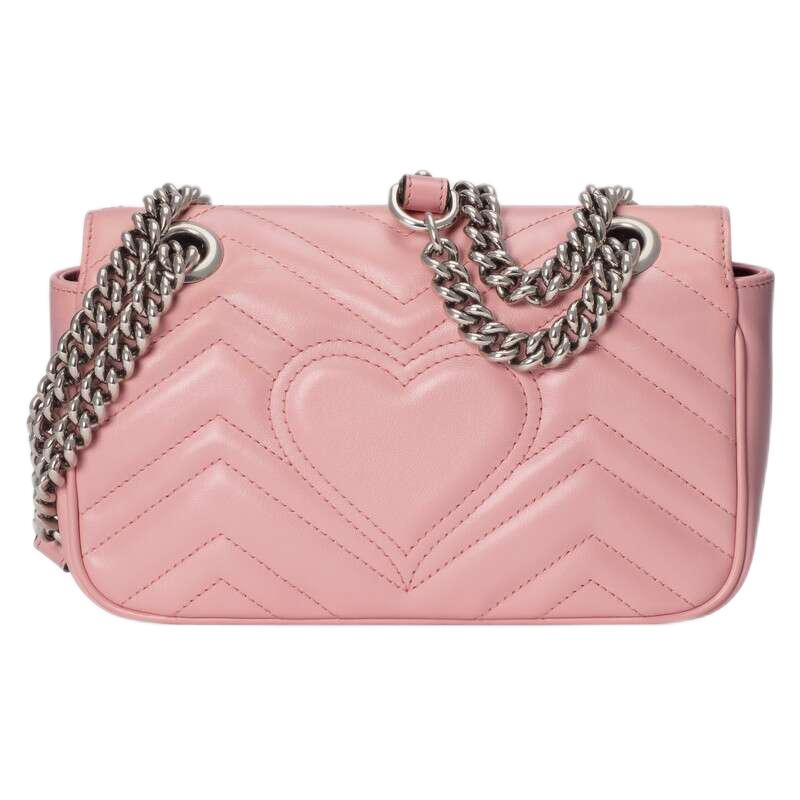 gucci古驰女包ggmarmont迷你淡粉色单肩包预售玫瑰红色如图