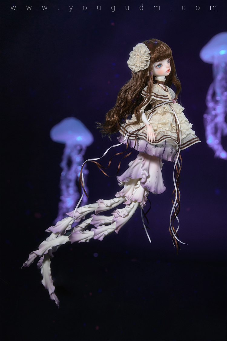 幽谷人形bjd幽谷1/6女水母琳萌宠二代sd娃娃六分人形深海茶会兽版 白