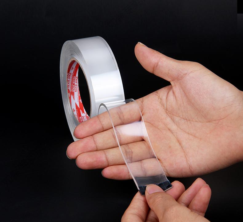 魔力胶魔力胶带新款彩色纳米无痕双面胶带透明防水魔力胶强力贴片墙面