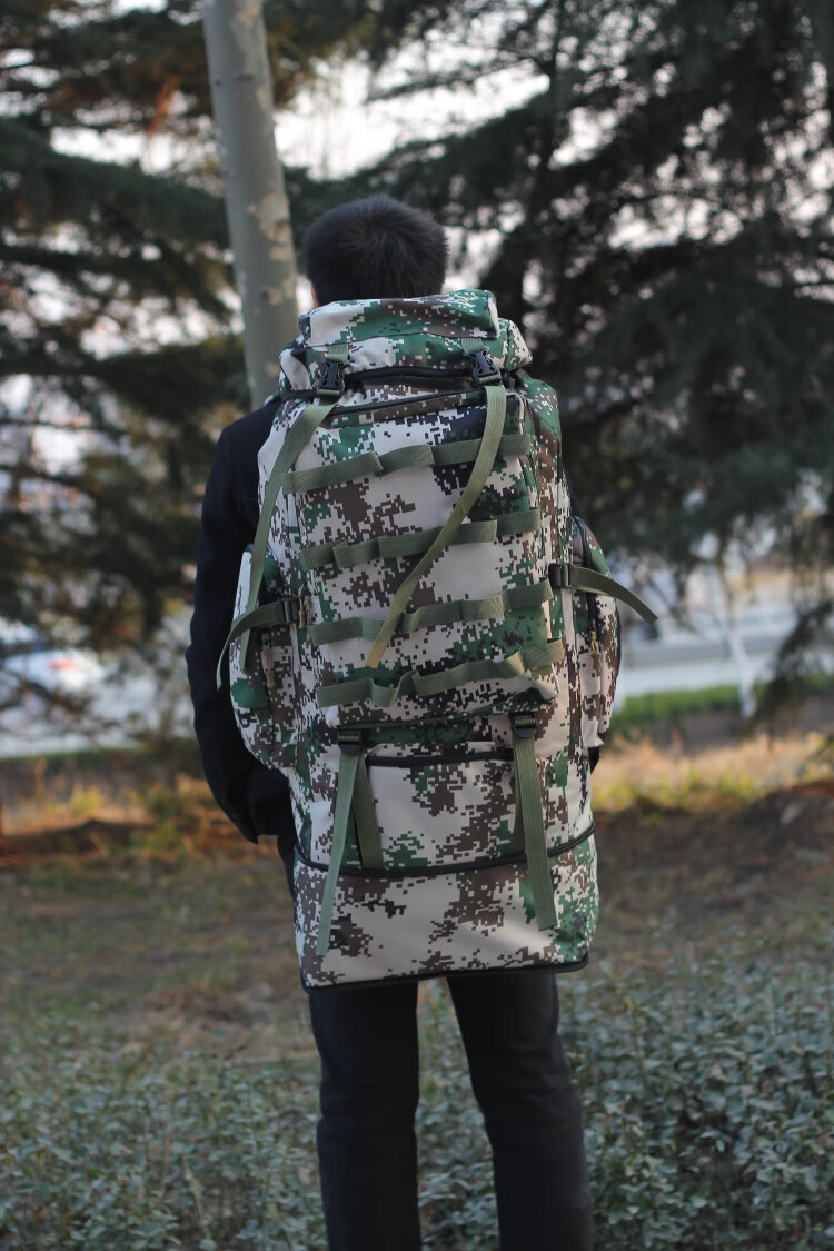 登山迷彩背囊男双肩包大容量旅行包野营旅游背包打工背囊空军登上背包