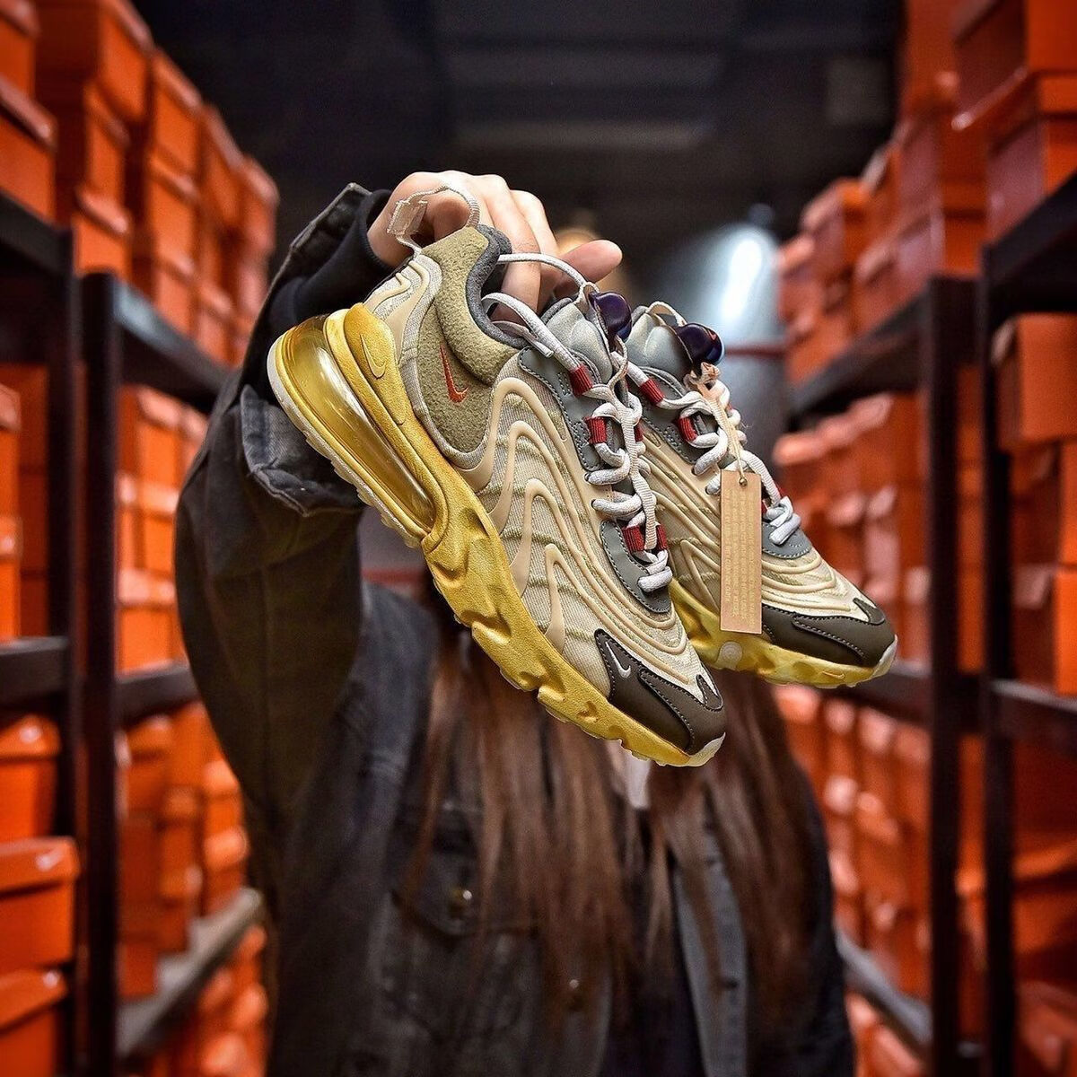 air max 270 travis scott仙人掌ts鬼脸联名气垫跑步鞋男女鞋 仙人掌