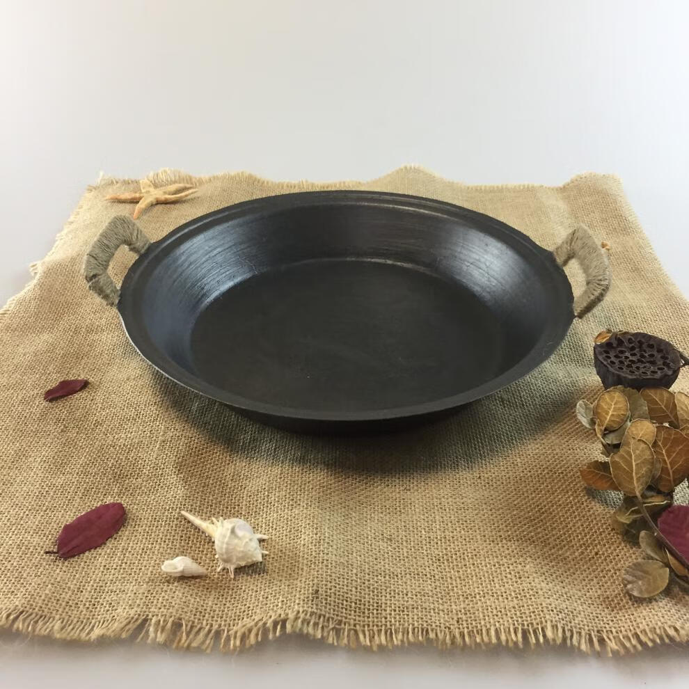 楚歌质优品 小锅不粘锅家用生铁方耳炒菜锅无涂层老式铸铁锅双耳平底