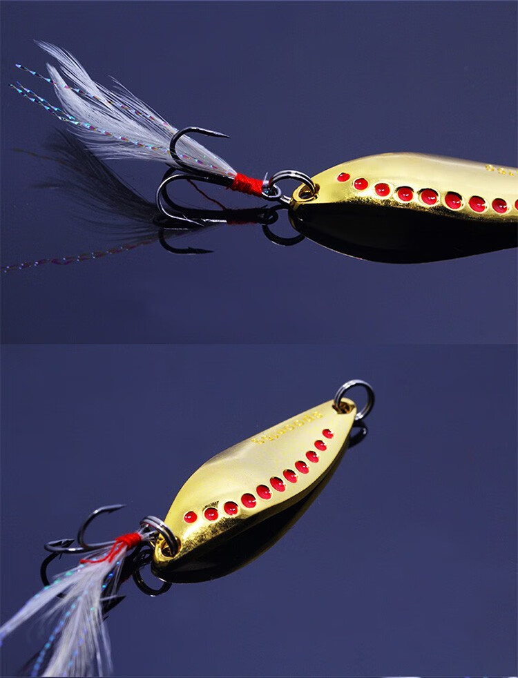 路亚饵亮片淡水鲈鱼翘嘴桂鱼鲶鱼专杀远投金属亮片路亚饵520g紫红色15