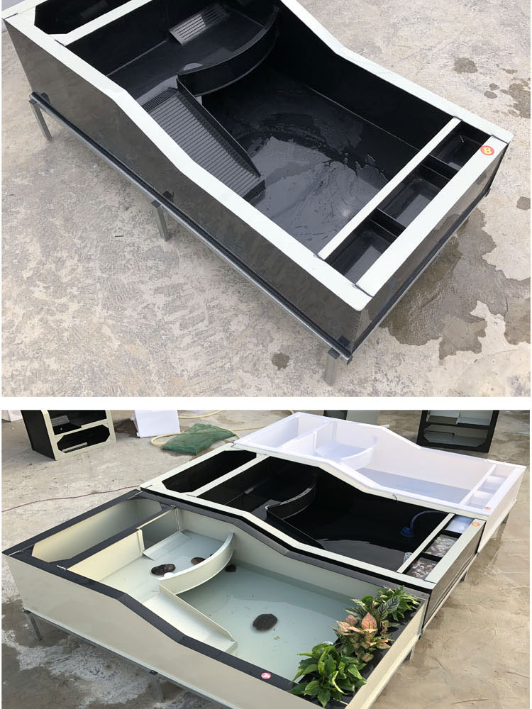 龟池 双层乌龟缸带晒台大号龟池阳台家用乌龟养殖箱过滤槽龟箱繁殖