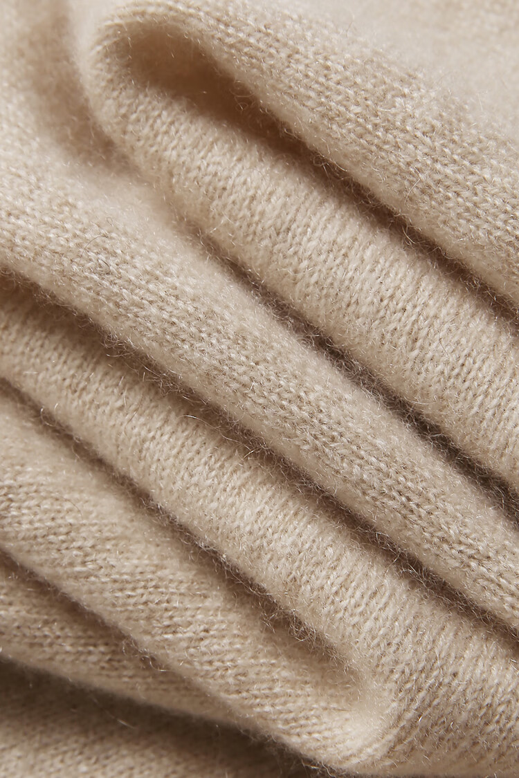 三宅·一生同款【】高原软黄金天然未染色原绒全成型卷边领套衫 花米