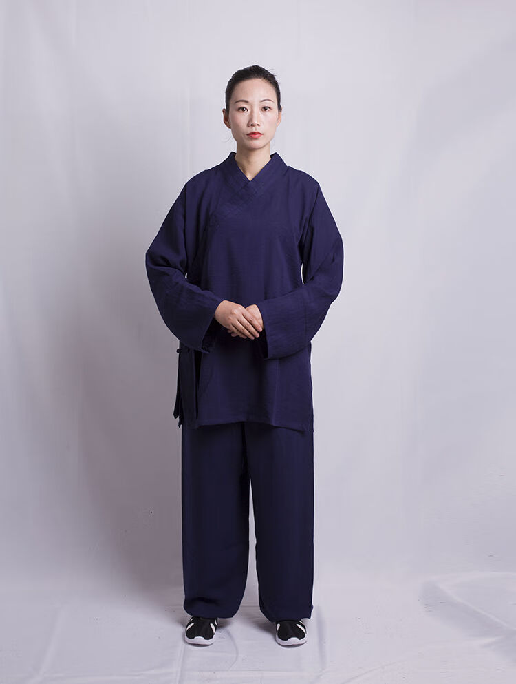 oloey斜襟三清领道士服装夏季透气亚麻道教衣服全套中国