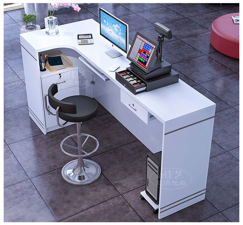 超市收银台柜台桌店铺便利店转角奶茶商用水果店小型简约现代吧台浅