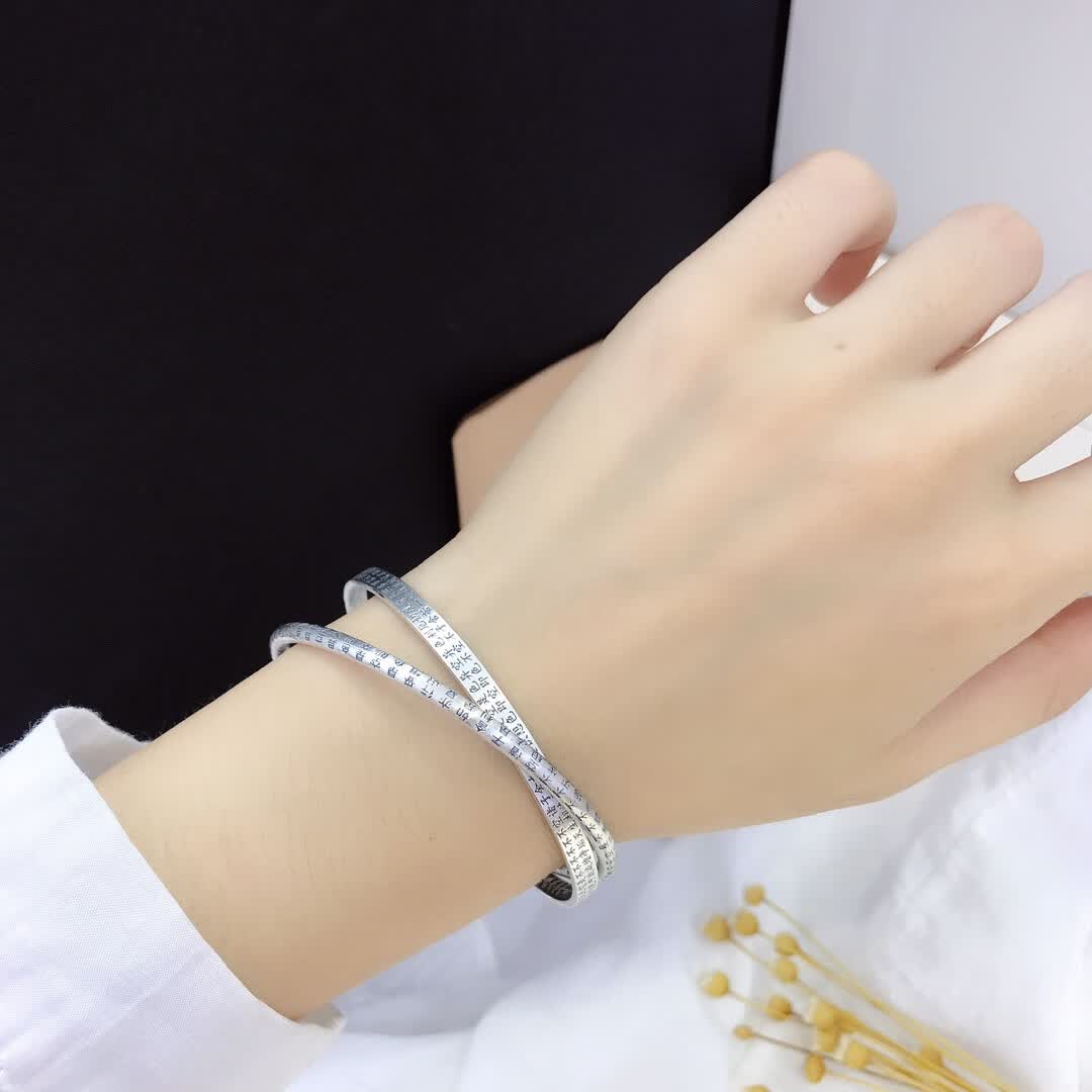 心经双环银手镯【原创款】58圈口【图片 价格 品