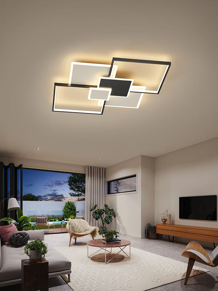 维港客厅大灯2021年新款轻奢吸顶灯简约现代家用北欧灯具组合套餐 金