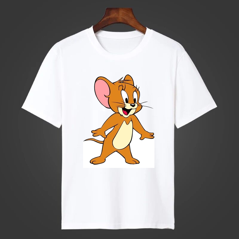 小孩子穿的夏季猫和老鼠短袖t恤儿童动画衣服t恤汤姆猫杰瑞鼠图案卡通