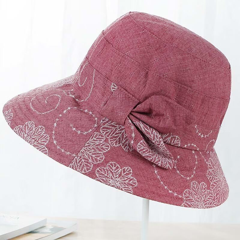 春季中老年人帽子女盆帽渔夫帽2021奶奶布帽春夏天妈妈大檐遮阳帽女
