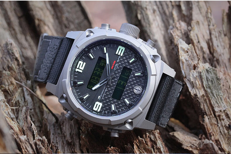 mtmspecialops打击者Ⅱ多功能军迷战术表双显示可设闹钟军表100m潜水