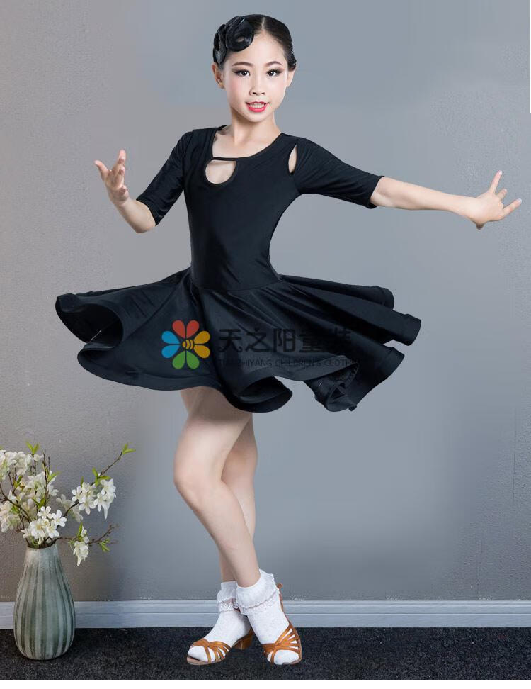 六一练功服短袖小女孩跳舞比赛服装连衣裙女童演出服l 儿童舞蹈练功服