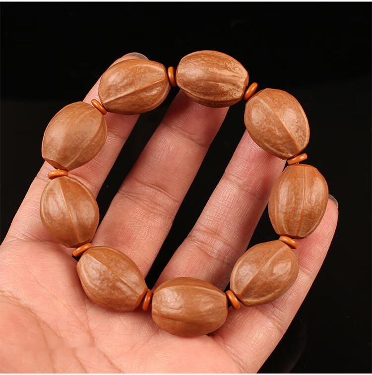 橄榄核雕手串梅林铁核素串原皮籽鹰嘴鲨鱼背男女文玩手链195