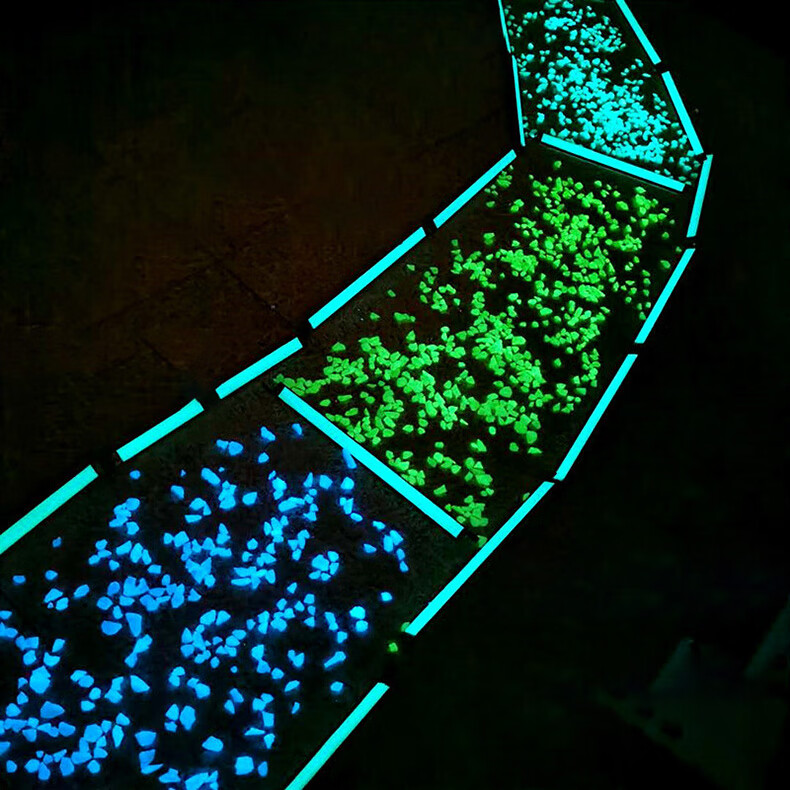 夜光石原石夜光石发光原石荧光石头宝石颗粒跑道铺路花盆装饰超亮水磨