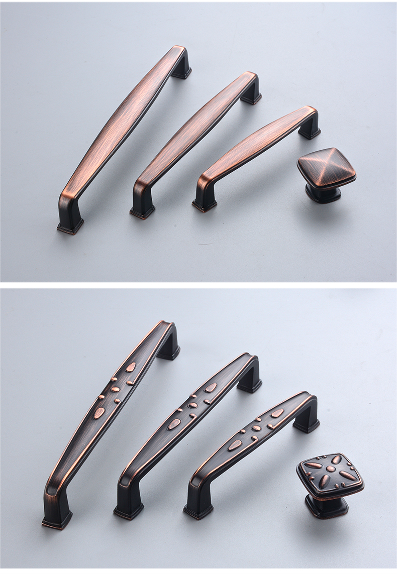 现代简欧衣柜橱酒电视柜抽屉门把手中式复古红古铜单孔圆形小拉手t1