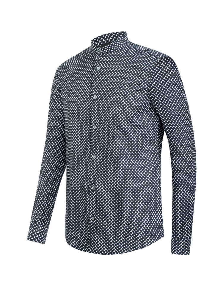 armani阿玛尼衬衣男士衬衫格子灰色20春夏潮弹力棉商务休闲男士长袖