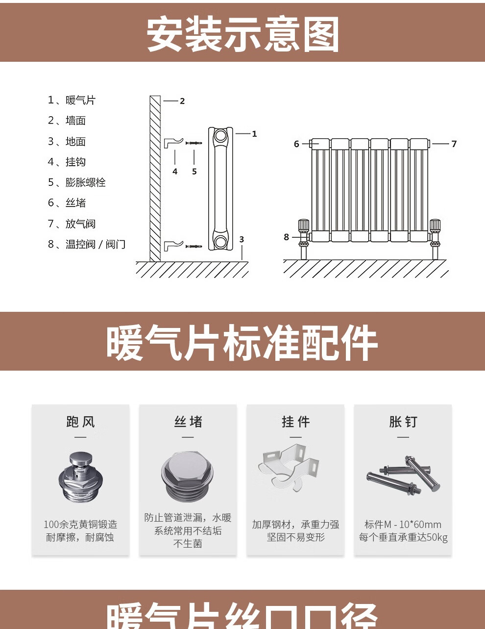 立式暖气片尺寸图片