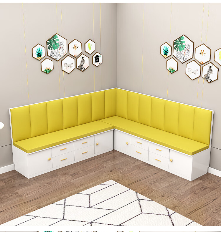 卡座餐厅家用实木沙发凳商场储物柜软包卡座小户型沙发收纳阳台柜亚咖