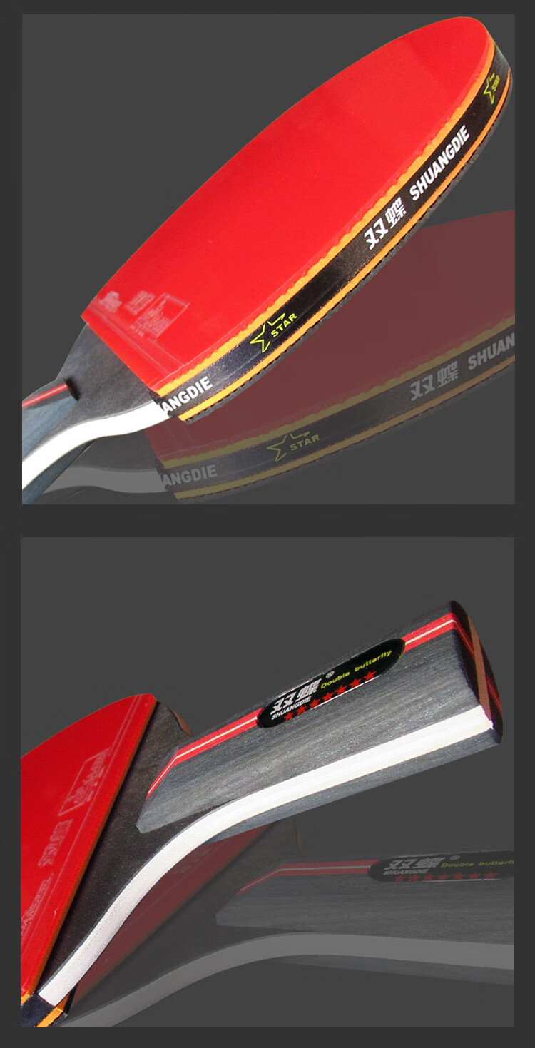 双蝶乒乓球拍乒乓球拍2支初学者兵乓球直拍横拍儿童小学生级训练单拍