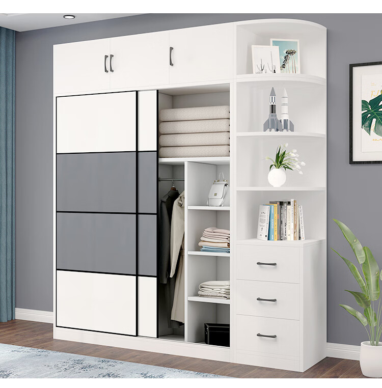 房间衣柜大衣柜推拉门滑门衣柜衣柜家用卧室柜子小户型实木大衣橱简约
