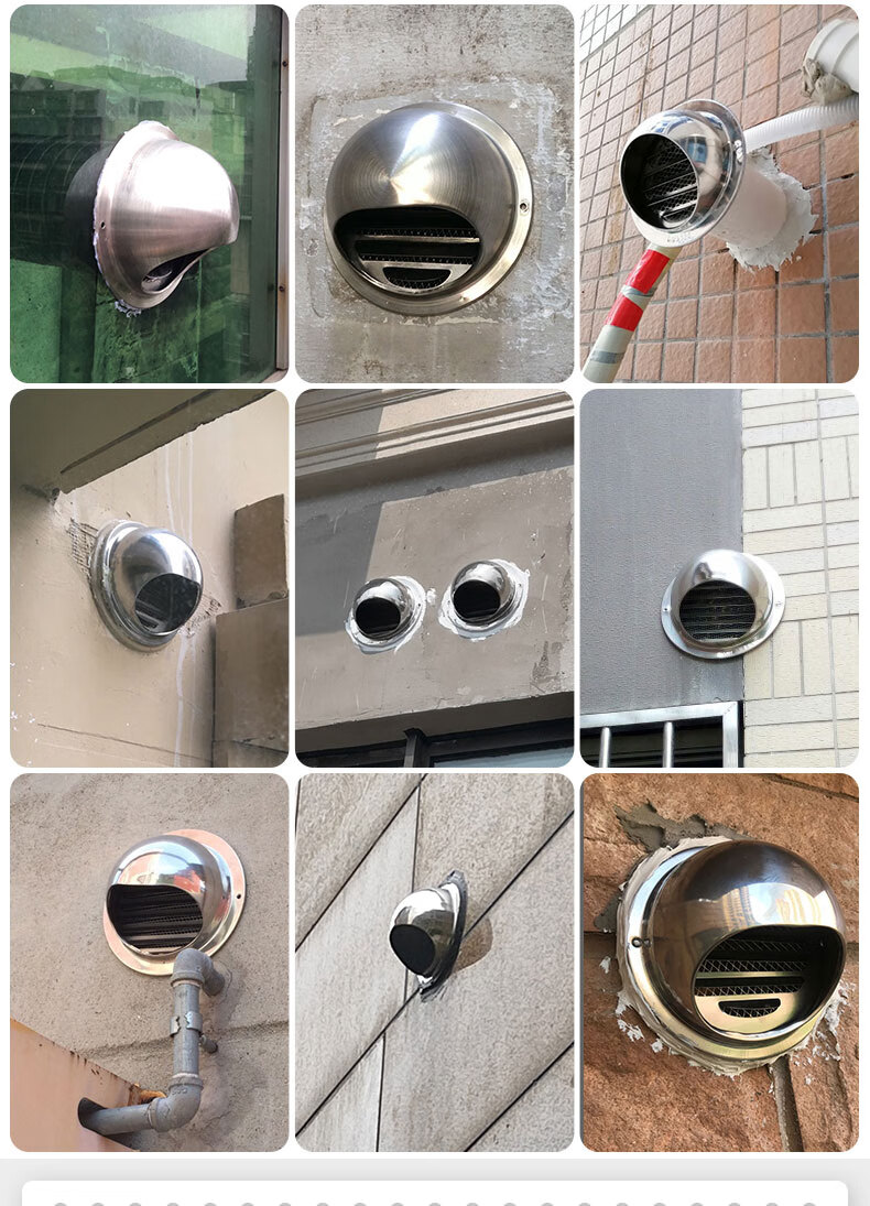 定制304不锈钢风帽外墙出风口油排烟管防风防雨帽卫生间排气孔罩sn