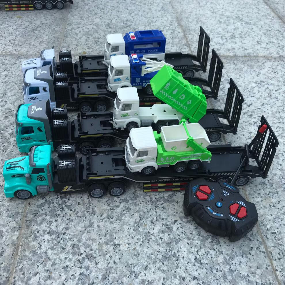 大型半挂车仿真遥控车模型无线半挂拖头工程车重型运输大卡车自卸车