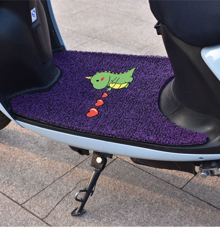 电动车踏板车脚垫摩托车垫子电动脚车踩垫丝圈自剪diy防水脚垫pvc短款