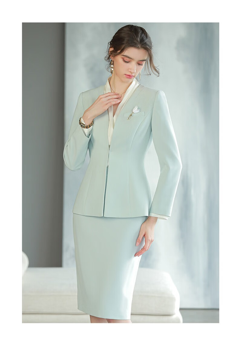 女款正装套装女播音员主持人商务会议接待工作服酒店前台工装职业装