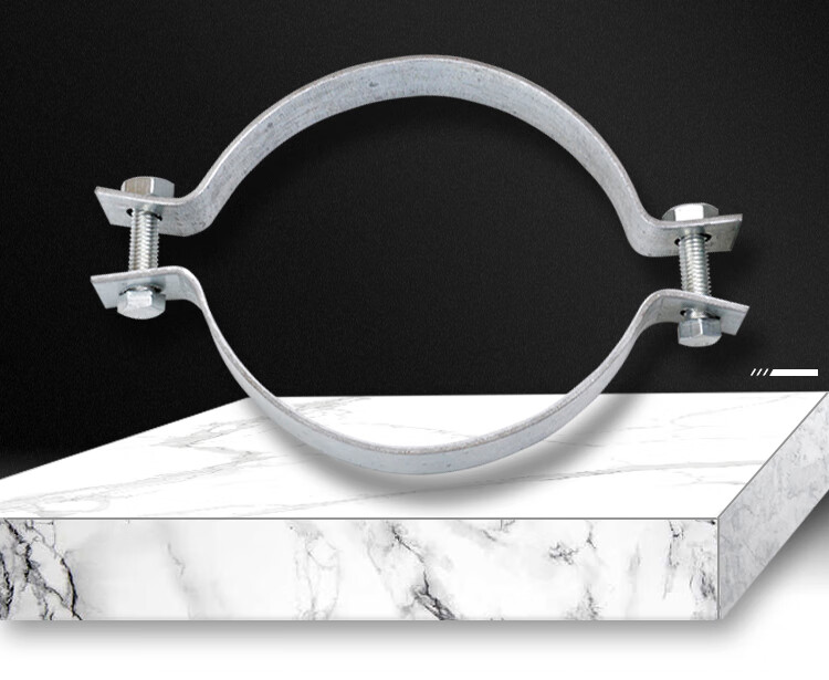 定制电线杆抱箍锁扣路灯杆镀锌扁铁管箍卡子固定钢管管夹半圆卡扣卡箍