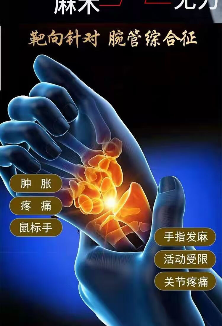 适用于手腕疼痛手指麻痛腕管综合症腕管综合征护腕自制药贴全国手指