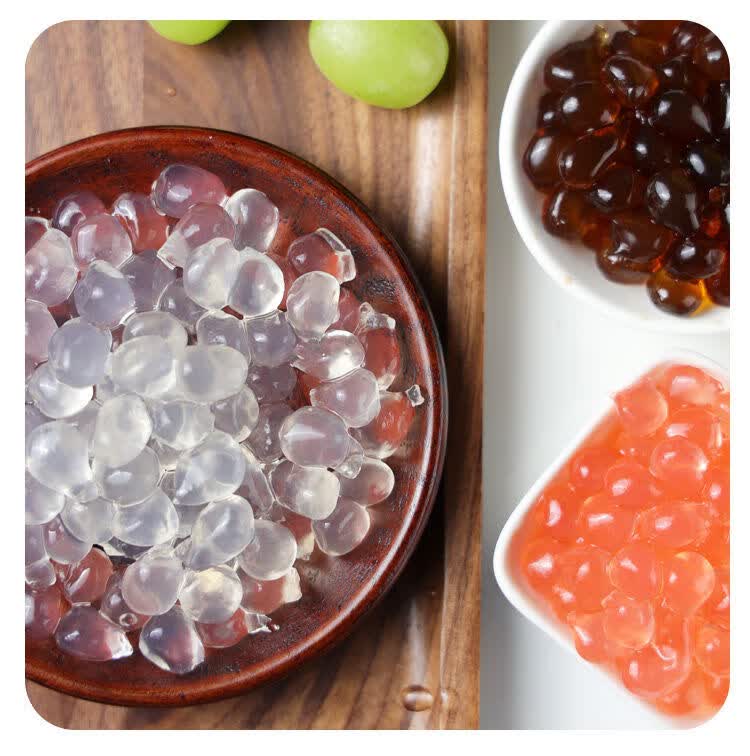 寒天晶球 寒天晶球脆波波多肉免煮珍珠奶茶原料蒟蒻粒原味喜茶脆啵啵