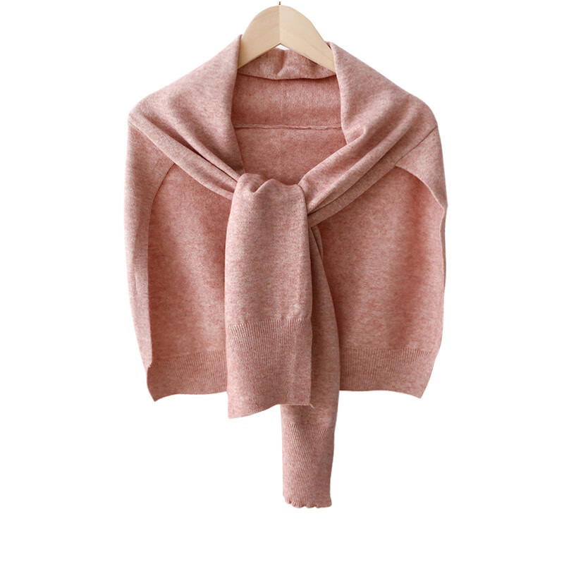 somubay 纯色毛线针织小披肩外搭女斗篷围巾两用百搭披风韩版春秋搭肩