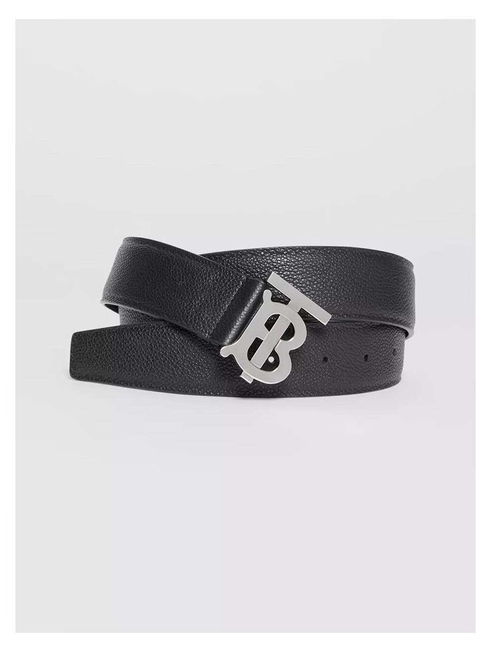 burberry 博柏利 2020年新款男士粒纹牛皮板扣式腰带巴宝莉皮带 黑色