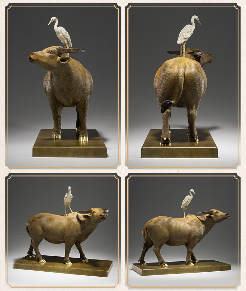 纯铜牛摆件工艺品一路牛客厅酒柜玄关办公室高端饰品属牛的吉祥物生日