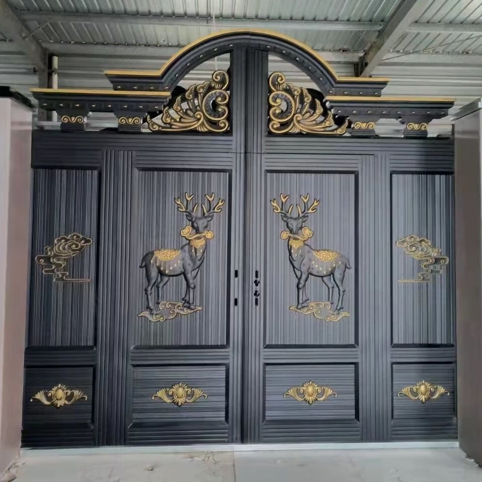 不锈钢大门烤漆大门对开门双开门入户门农村大门 大门头【图片 价格