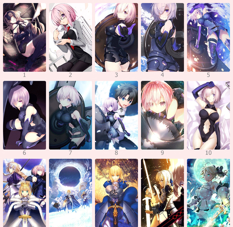 墨忘 卡贴动漫周边fate grand order贞德saber玛修fgo尼禄酒吞冲田