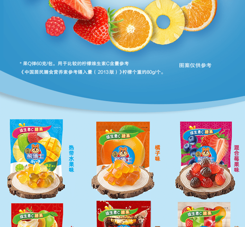 徐福记熊博士软糖60克儿童零食糖果橡皮糖多口味果味qq糖果汁软糖