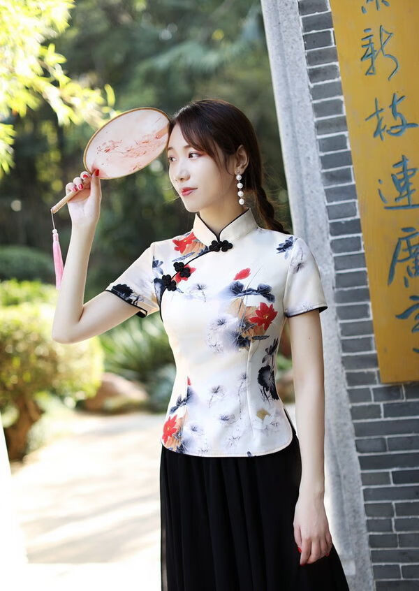 女神专属新款改良复古唐装旗袍上衣女中式大码文艺民族风时尚汉服两件