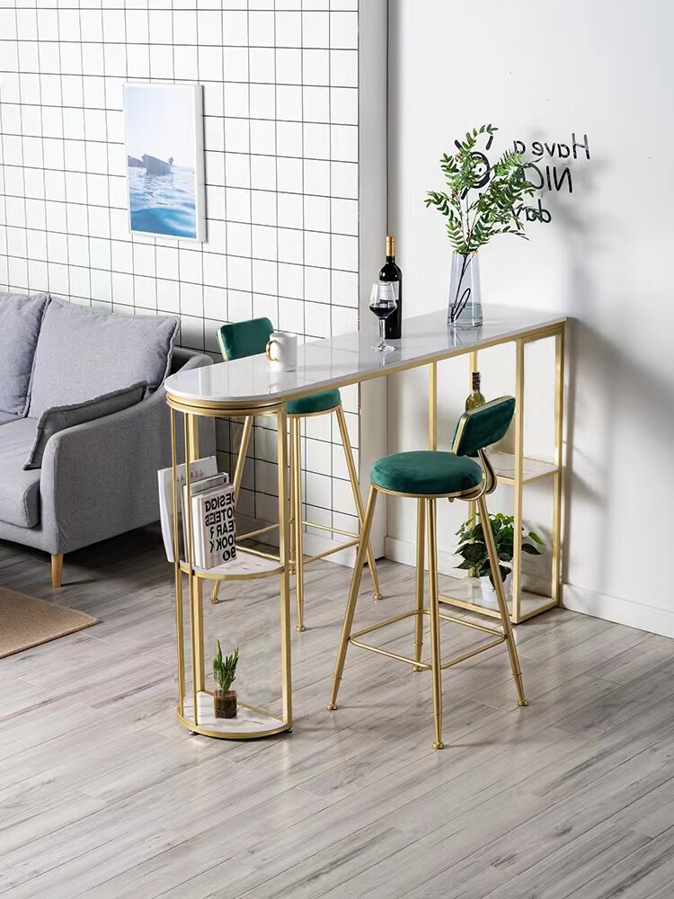 客厅长条桌客厅长桌客厅岩板半圆吧台桌家用靠墙隔断柜酒吧台厨房长条