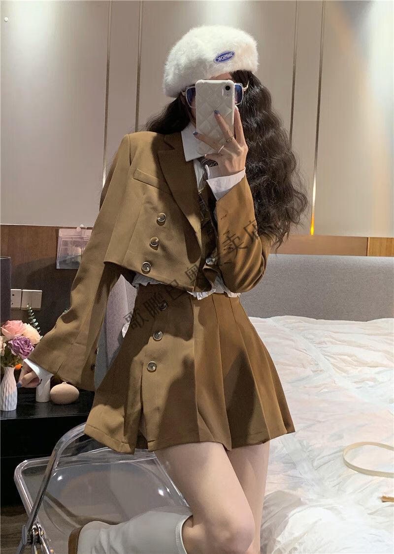 学院风女装套装英伦风单件套装秋季女装学院风西装上衣外套衬衫上衣百