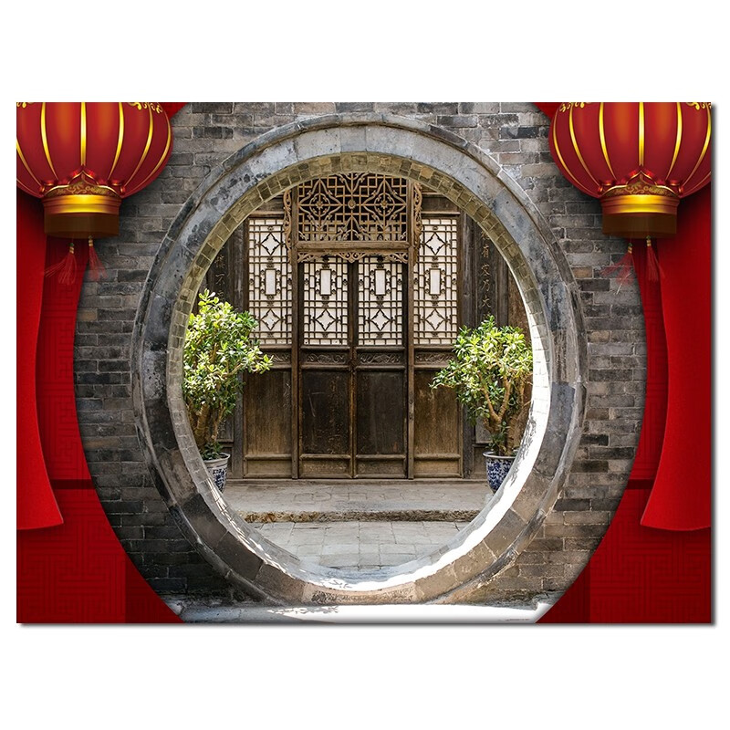 南暖影楼中式古装拍摄背景古风主题写真古典舞蹈主播直播背景布挂布