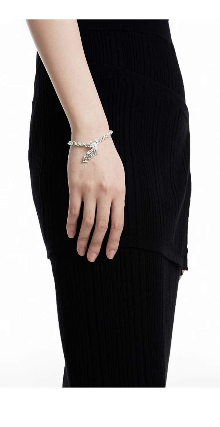 babama甲壳虫40系列白水晶情侣手链ins小众设计时尚潮流轻奢手饰礼物